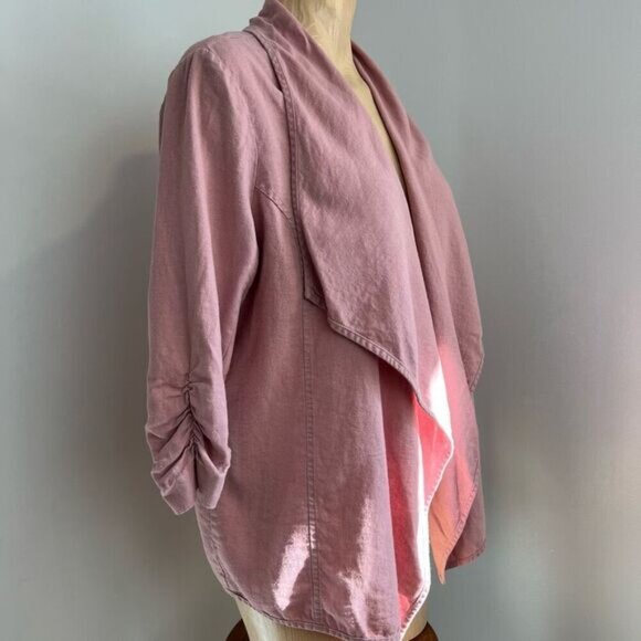 Vintage Jules & Leopold Casual Women’s Small Linen Pink Cardigan Sweater Jacket - Picture 2 of 12
